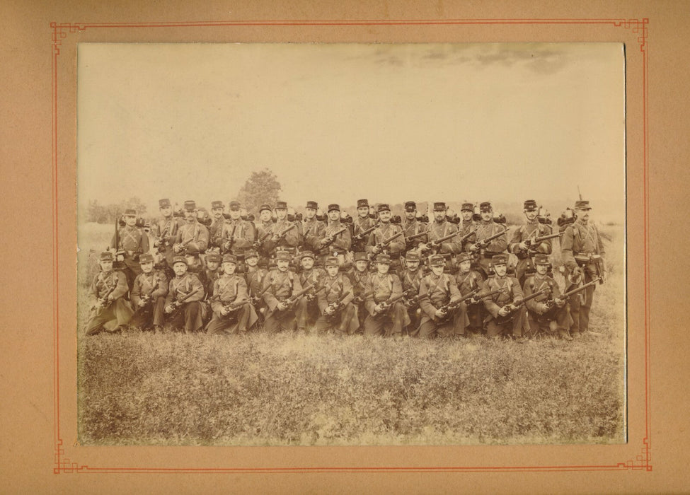 photographie de groupe, 1880 photo militaria soldat