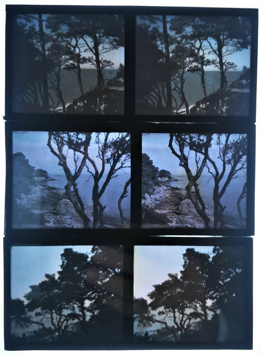 3 Stéréo autochrome mer côtes, Bretagne ? photo photographie