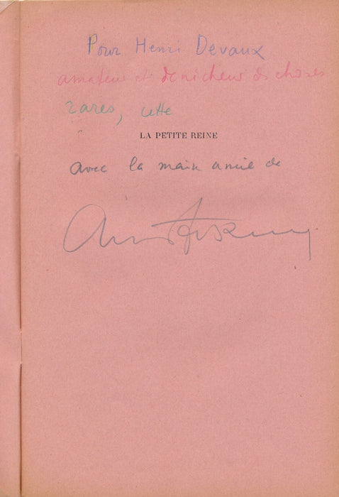 Anatole JAKOVSKY La Petite Reine envoi autographe signé ET carton d'invitation