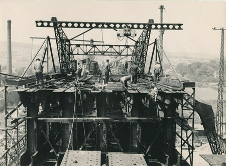 Pont contruction rénovation 1950 12 photo chantier photographie France Le Boyer