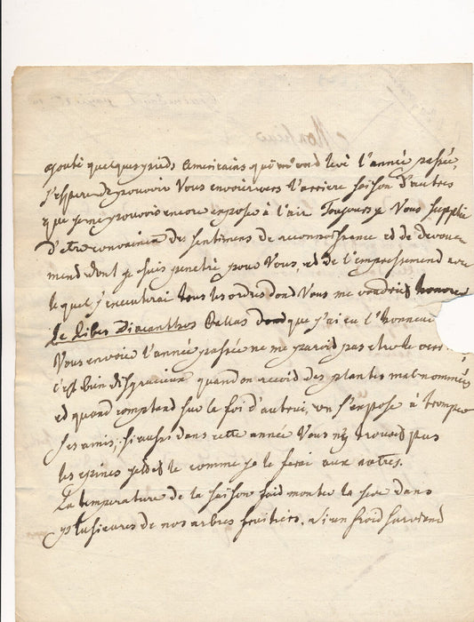 agronomie Strasbourg lettre autographe signée Charles Louis L’Héritier 1783