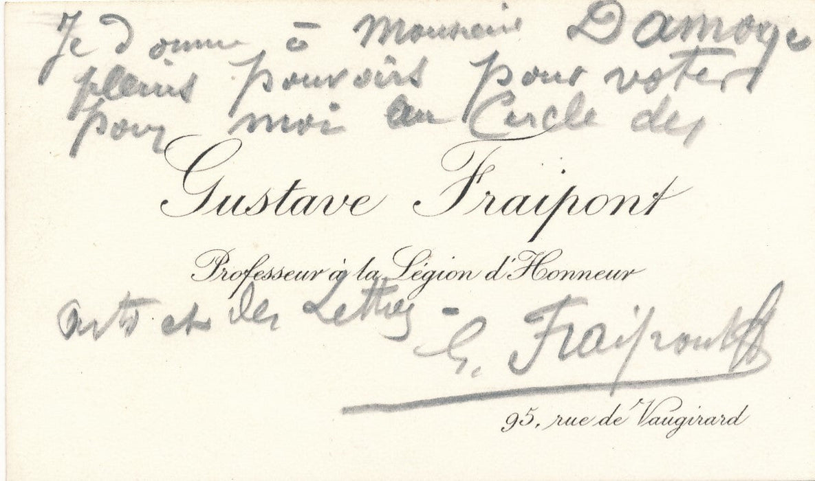 Gustave Fraipont 4 lettres autographes signées et 2 cartes Jambon Nadar humour