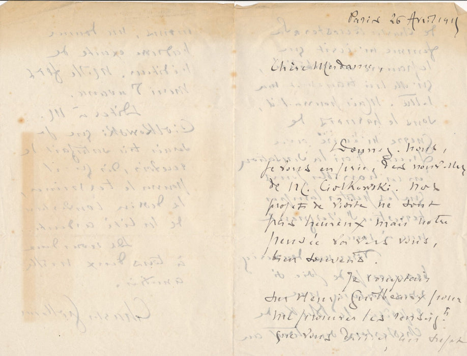 Charles GROLLEAU intéressante correspondance 4 lettres poésie Guilbeaux guerre