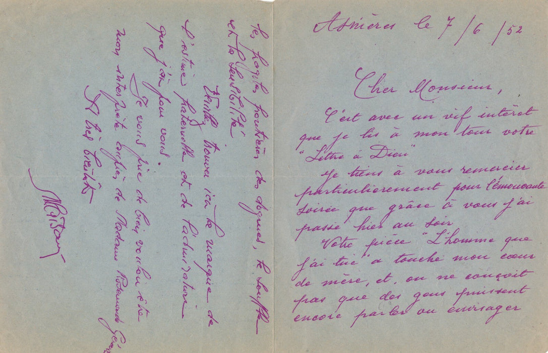 Maurice LAISANT 3 lettres autographes signées à Maurice Rostand 