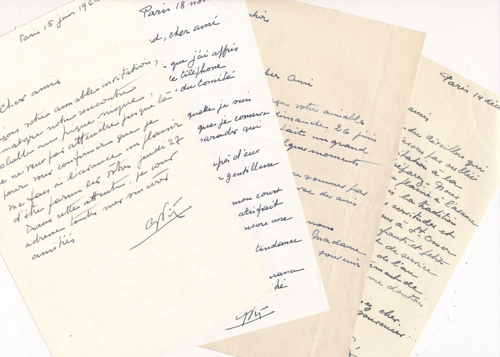 Gabriel VIÉ Bel ensemble lettres autographe signée et aquarelles signées