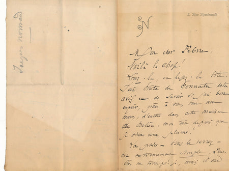 Jacques NORMAND lettre autographe signée il soumet sa pièce en toute discrétion!