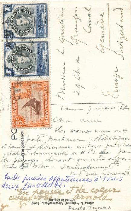 Arnold REYMOND pasteur religion philosophe 2 cartes autographe