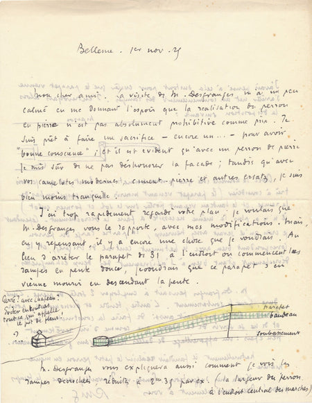 Roger MARTIN DU GARD construit sa maison lettre autographe signée