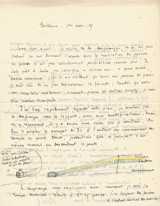 Roger MARTIN DU GARD construit sa maison lettre autographe signée