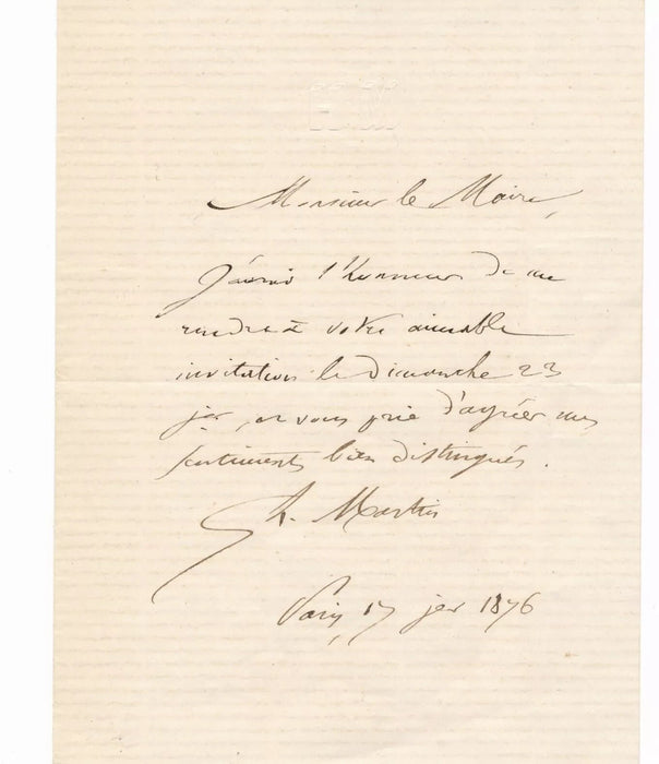 Henri MARTIN historien politique 3 lettres autographes signées