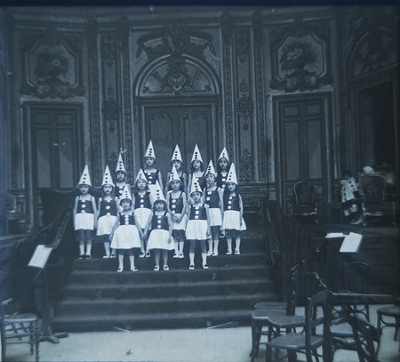 La revue enfantine déguisement clown photo photographie positif verre stéréo