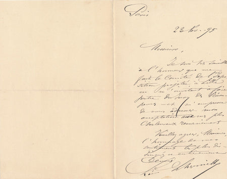 art Léon LHERMITTE lettre autographe signée jury exposition Lille