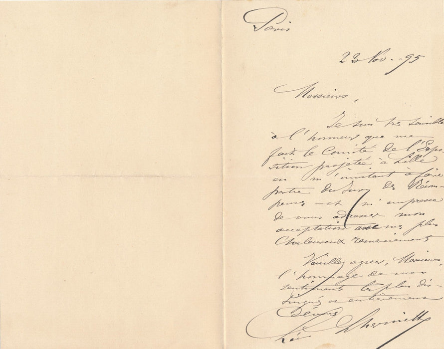 art Léon LHERMITTE lettre autographe signée jury exposition Lille