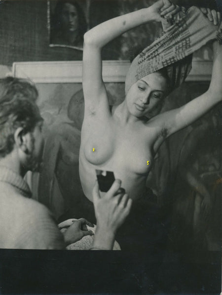 peintre modèle atelier nu photographie photo auteur non identifié