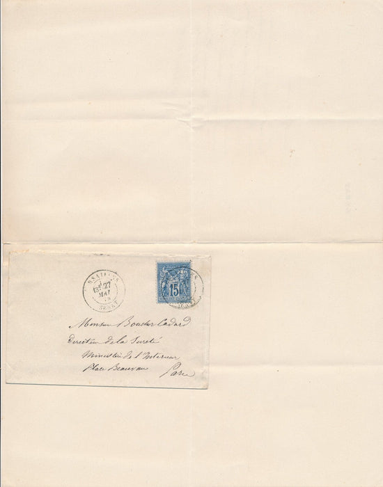 Victor SCHŒLCHER billet autographe signée à sûreté BOUCHER-CADART