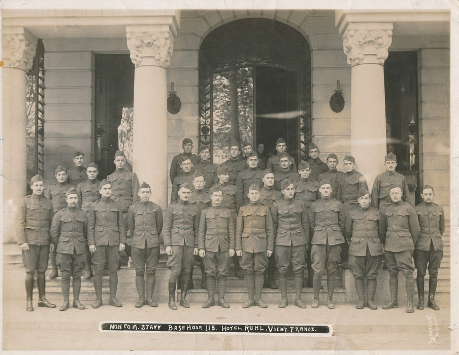 US ARMY Base Hospital 115 Sergeant Thompson Vichy photo photographie époque Ruhl