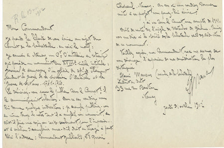 Henri MARCUS découvre un manuscrit art musée Lorrain lettre autographe signée