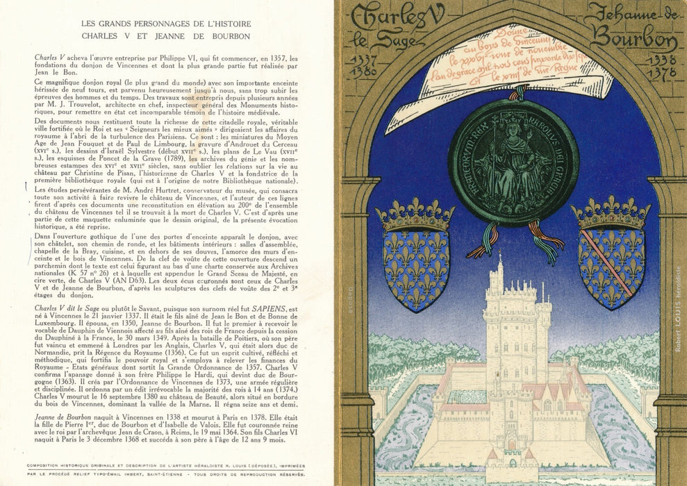 Robert LOUIS graveur héraldique héraldisme lettre autographe signée