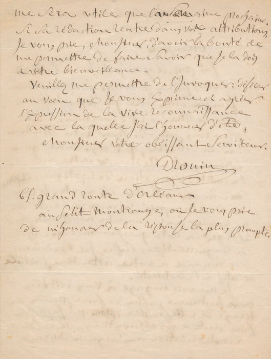 DROUIN ou B. DROUIN écrivain Dissertation morale Molière 2 lettres autographes