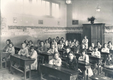 photo école fille classe 3 tirages argentiques époque années 1940
