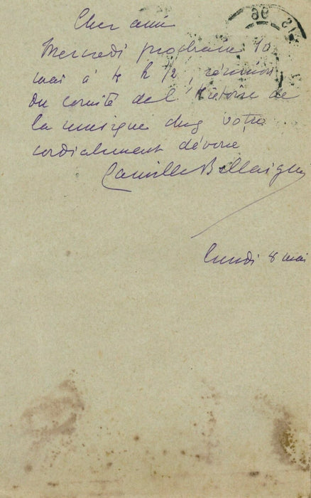 Musique Camille BELLAIGUE belle correspondance 21 lettres autographes signée
