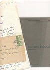 peintre italien Claudio BACCALÀ catalogue signé ET lettre autographe ET note
