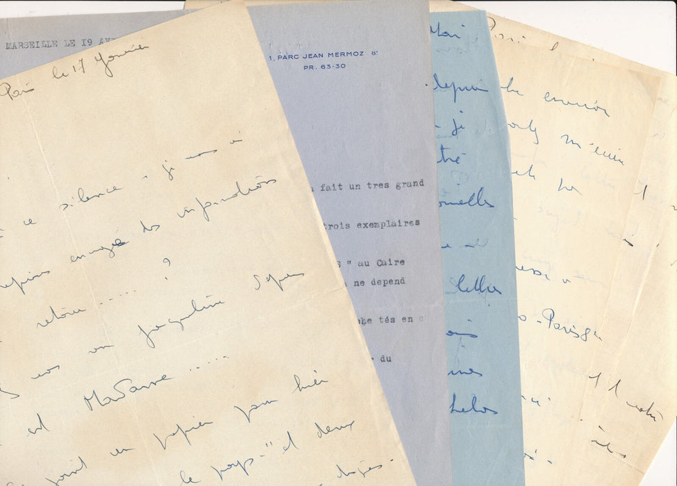 Reda CAIRE rare correspondance de 15 lettres autographes signées musique chanson