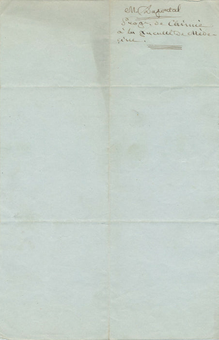 Antoine DUPORTAL chimiste Montpellier lettre autographe signée Tillemont mémoire