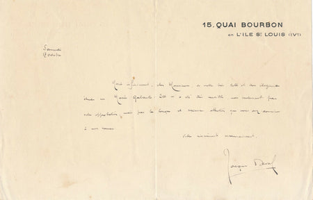 Jacques DEVAL lettre autographe signée critique sur Marie Galante 