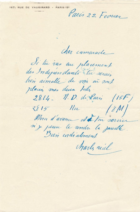 art Charles Réal (1898-1979), peintre bordeaux 2 lettres autographes signées 