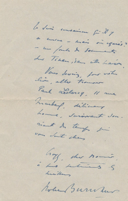 Robert BURNAND 6 lettres autographes signées voyages, rendez-vous, Jean de Tinan