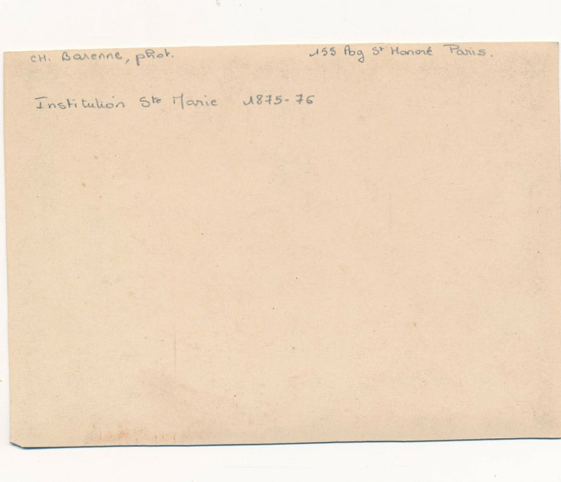 Institution Sainte-Marie 1875-1876 Paris, portrait élèves photo photographie 
