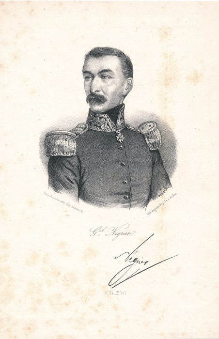 Militaire Algérie Campagne 1842 pièce signée général de Négrier 