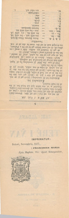 Mission catholique Ngazobil Sénégal 2 p. ouvrage wolof religion