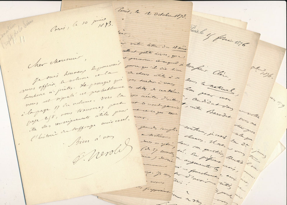 Ferdinand HEROLD préfet Seine 8 lettres autographes signées Jules CLÈRE 