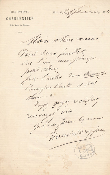 éditeur Georges CHARPENTIER 3 lettres autographes photo DUEZ BASTIEN-LEPAGE