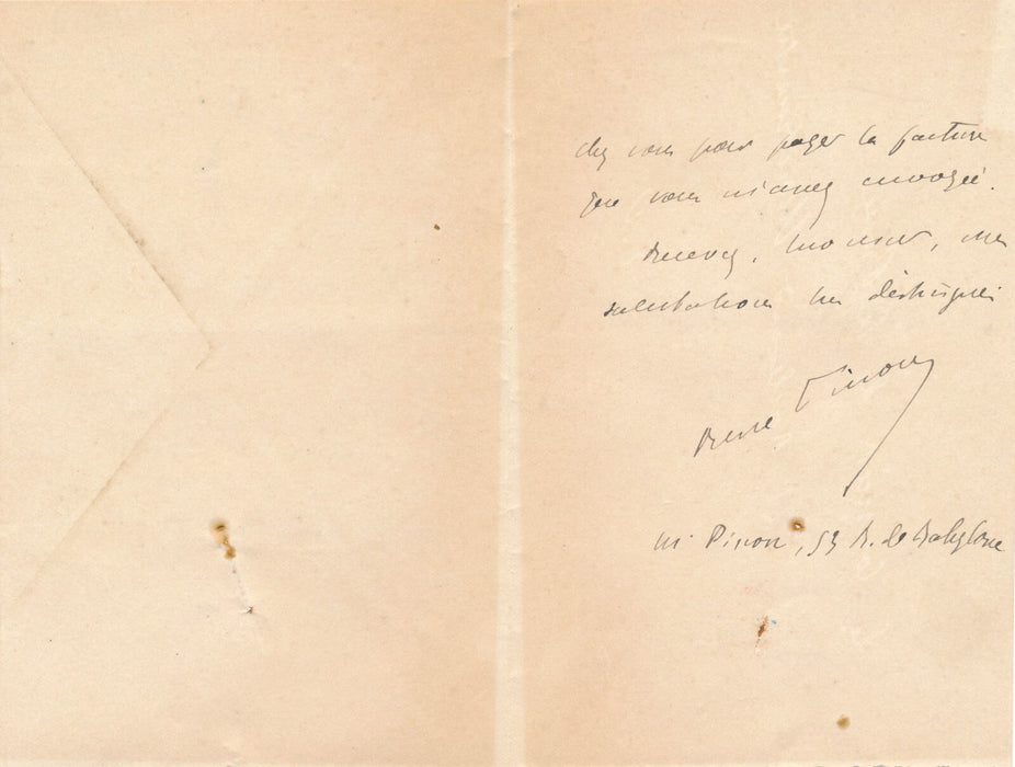 René PINON La Chine qui s'ouvre Lettre autographe signée