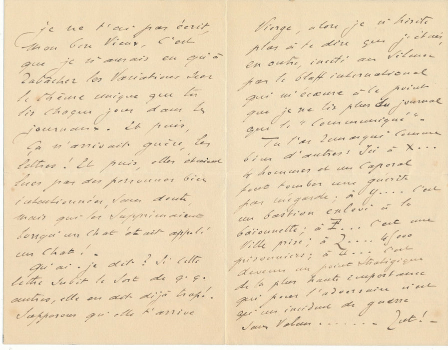Charles H. Maréchal musique compositeur lettre autographe signée guerre angoisse