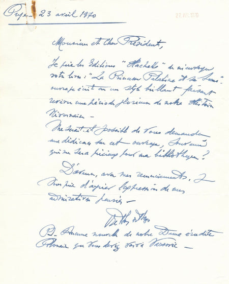 Emmanuel du BOURG DE BOZAS marquis lettre autographe signée princesse palatine