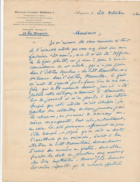 Docteur Laurent Moreau académie Vaucluse fantaisie assurances sociale 2 lettres