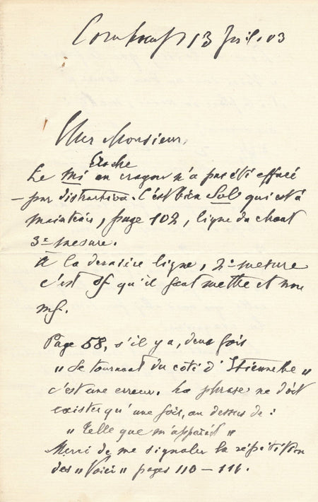 Paul d’IVRY Lettre autographe signée ET page manuscrite autographe trois portées