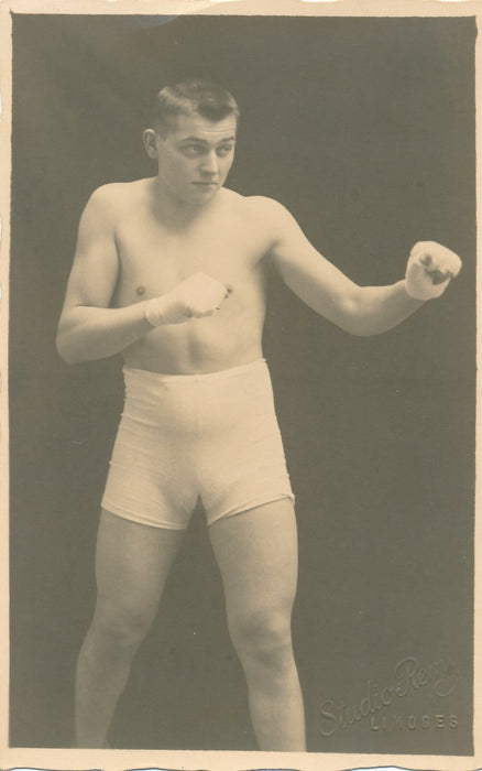 Boxe boxeur jeune photo photographie carte postale argentique gay interest