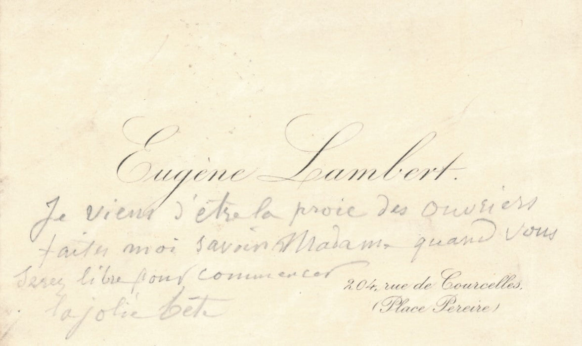 peintre animalier Eugène LAMBERT animal jolie bête 2 lettres autographe 1 carte