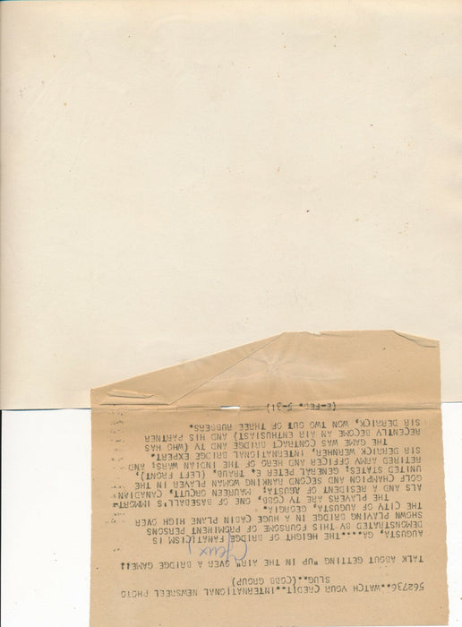Bridge Orcutt Peter Traub Ty Cobb Derrick Werhner avion Augusta photo Etats Unis