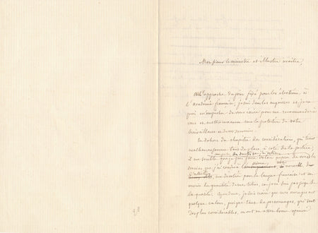 Charles Blanc angoisse redoute élection Académie française brouillon autographe