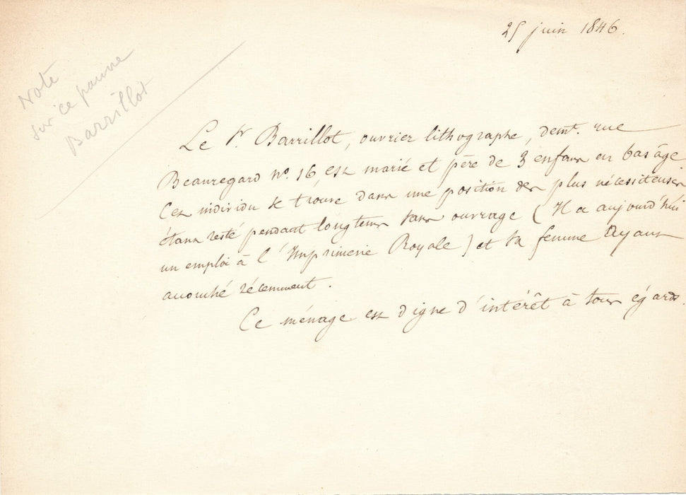 François BARRILLOT manuscrit autographe signé LAS Lyon poète presse CARJAT