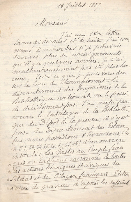 Auguste RAFFET fils bibliographie Général Championnet lettre autographe signée