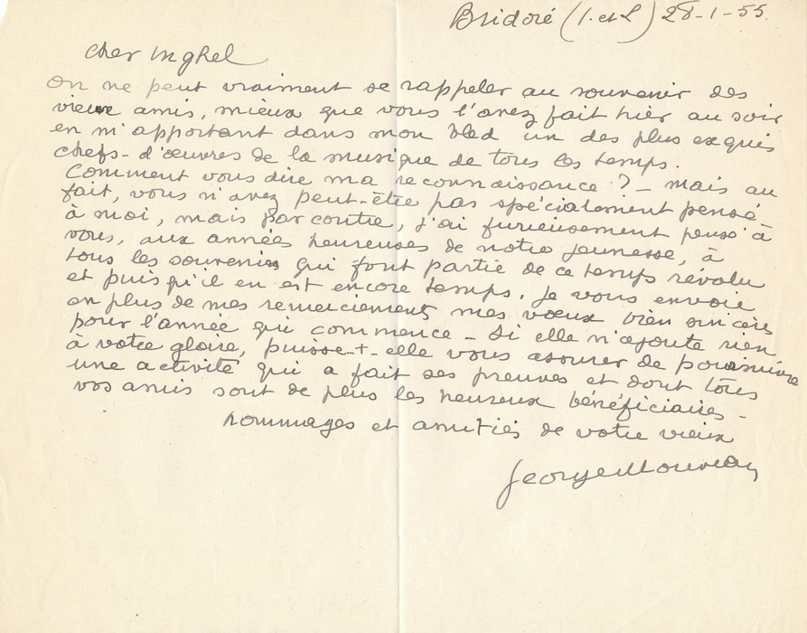 Georges MOUVEAU décorateur théâtre 2 lettres autographes à INGHELBRECHT