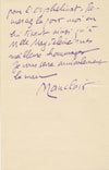 Camille MAUCLAIR lettre autographe signée sur étude STEINLEIN 1927