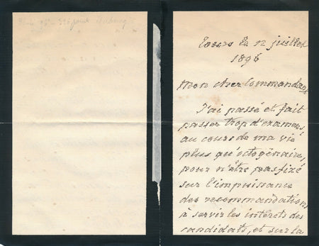 Militaire Louis Jules TROCHU lettre autographe signée Commandant Pradier 1896